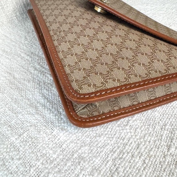 Vintage Celine Macadam Pattern Clutch Pouch Leather PVC - Picture 7 of 9